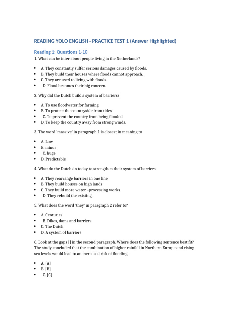 Practice Test 1 Highlighted | PDF