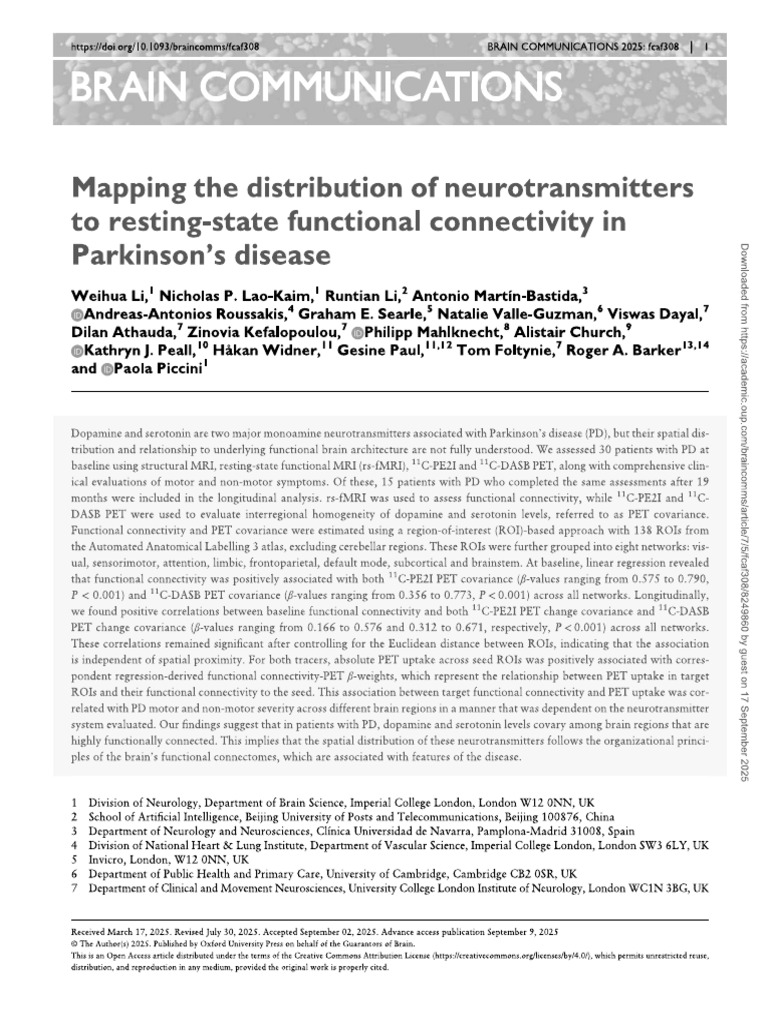 Mapping The Distribution of Neurotransmitters | PDF