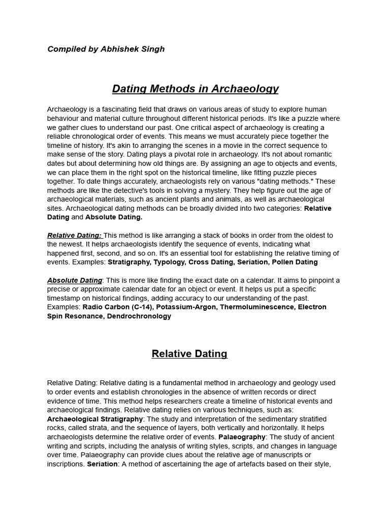 Archaeological Dating Methods Explained | PDF | Radiocarbon Dating ...