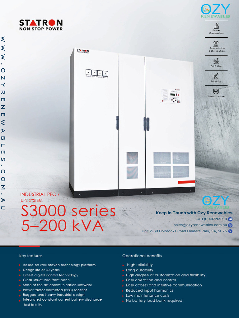 S3000 Industrial UPS System Overview | PDF | Rectifier | Mains Electricity