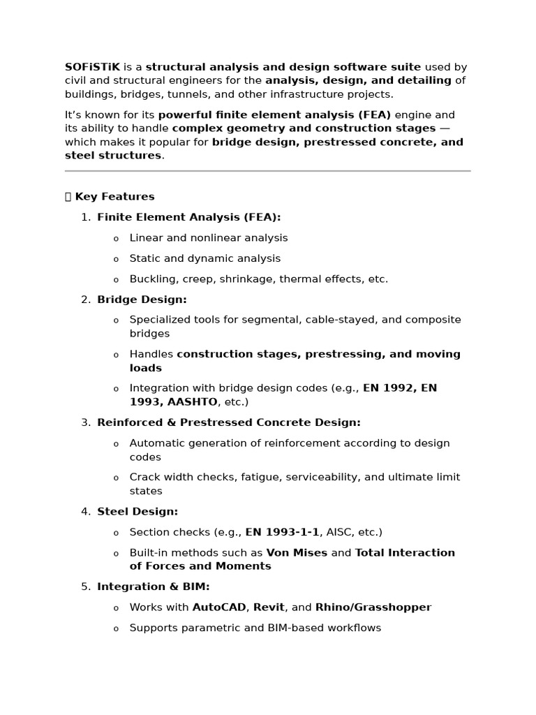 SOFiSTiK Is A Structural Analysis and Design Software Suite Used by ...