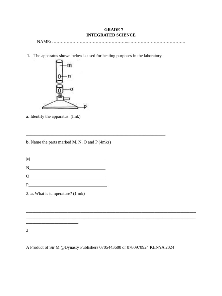 Grade 7 Integrated Science Lab Guide | PDF | Mixture | Thermometer
