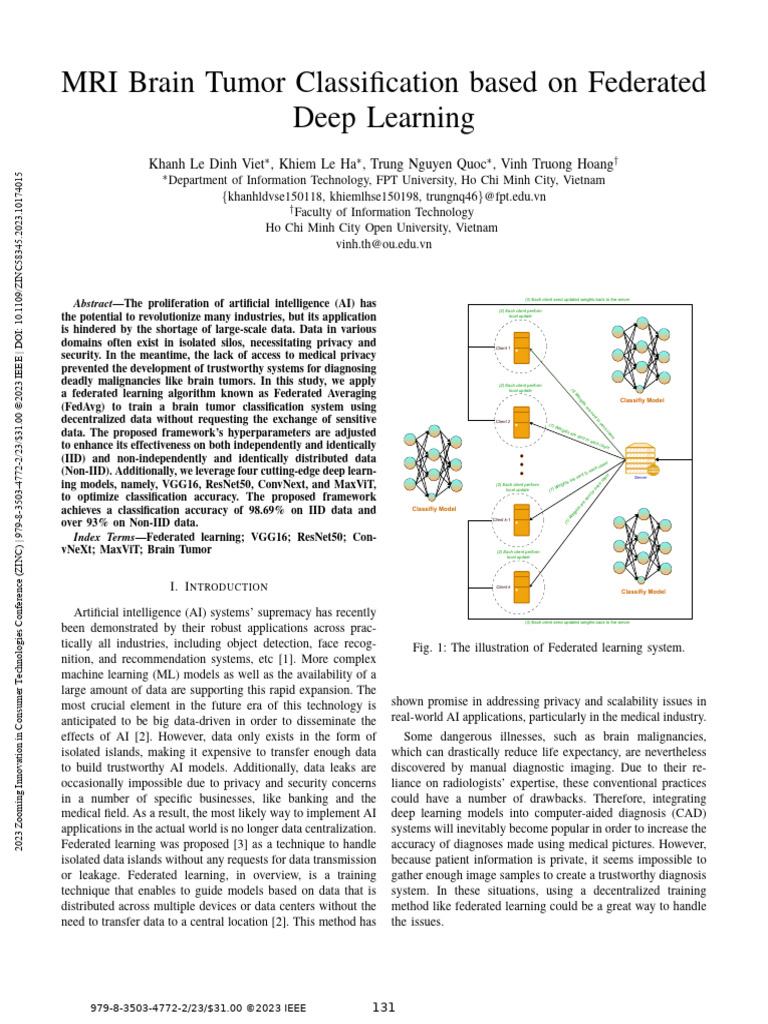 Federated Learning for Brain Tumor Classification | PDF | Applied ...