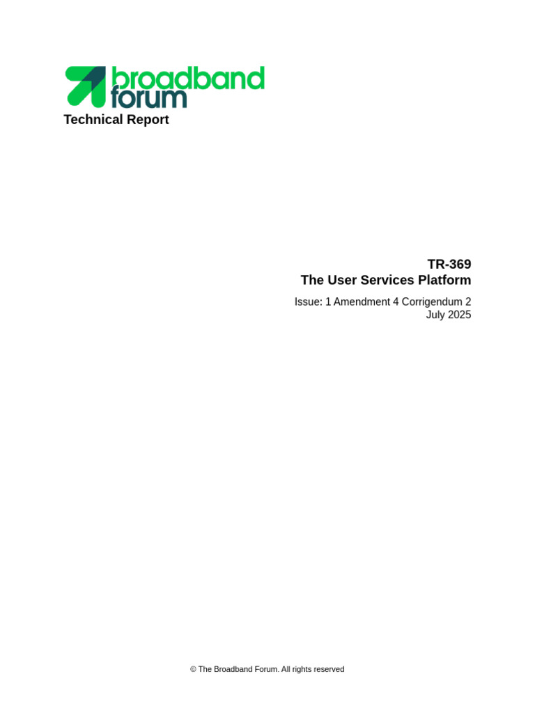 User Services Platform TR-369 Report | PDF | License | Network Socket