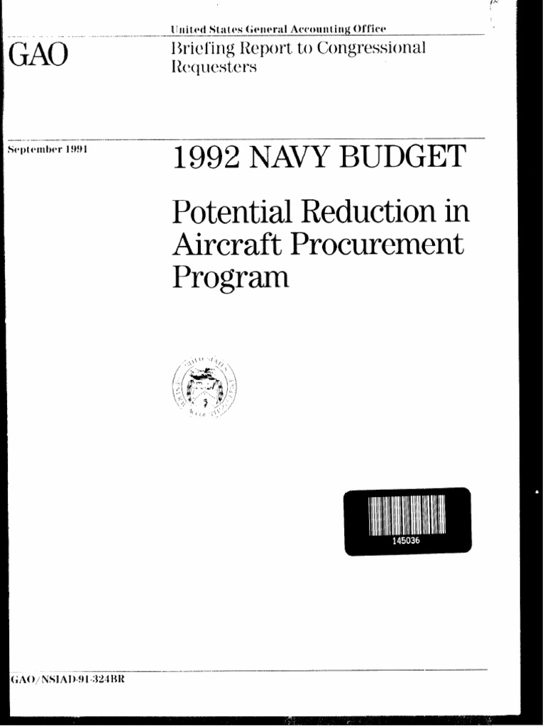 1992 Navy Aircraft Procurement Review | PDF | Government Accountability ...