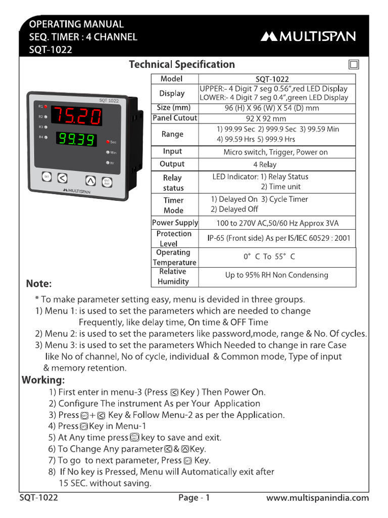 Programmable Digital Timer Up To 12 Channel | PDF