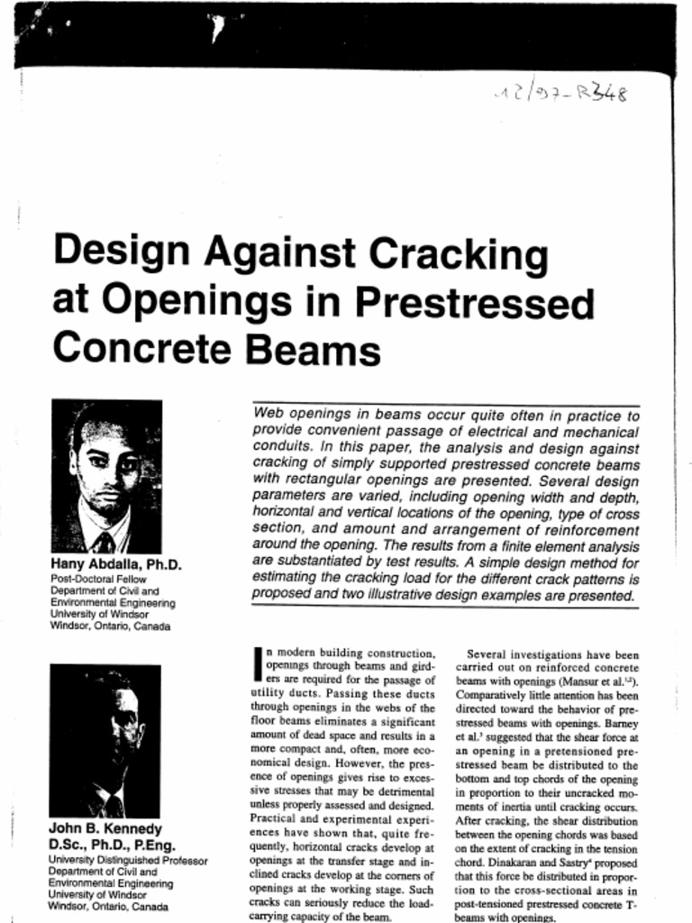 Design Against Cracking at Openings | PDF