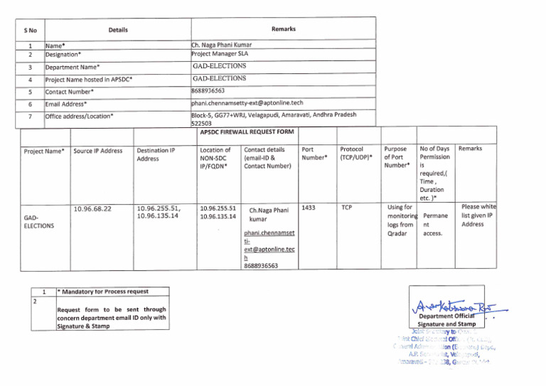 Apsdc Firewall Request | PDF