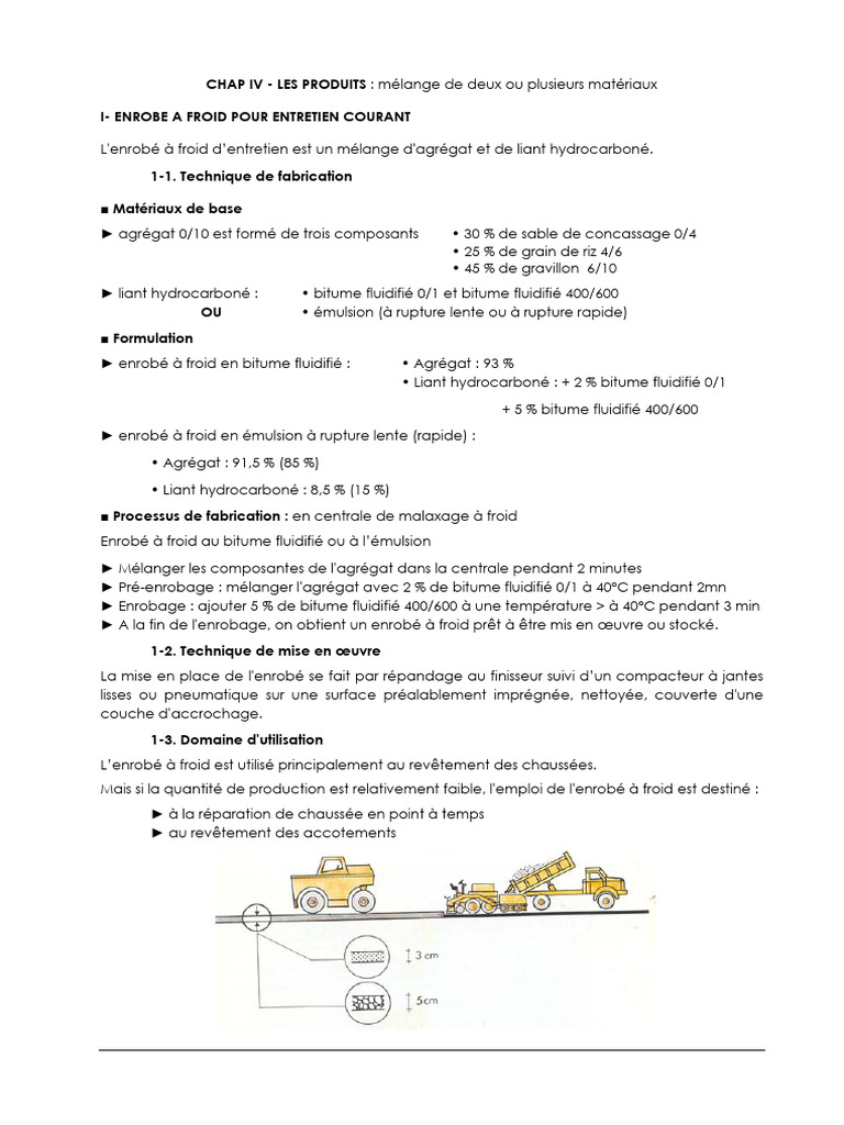 Enrobés bitumineux : fabrication et usage | PDF | Matériaux de ...