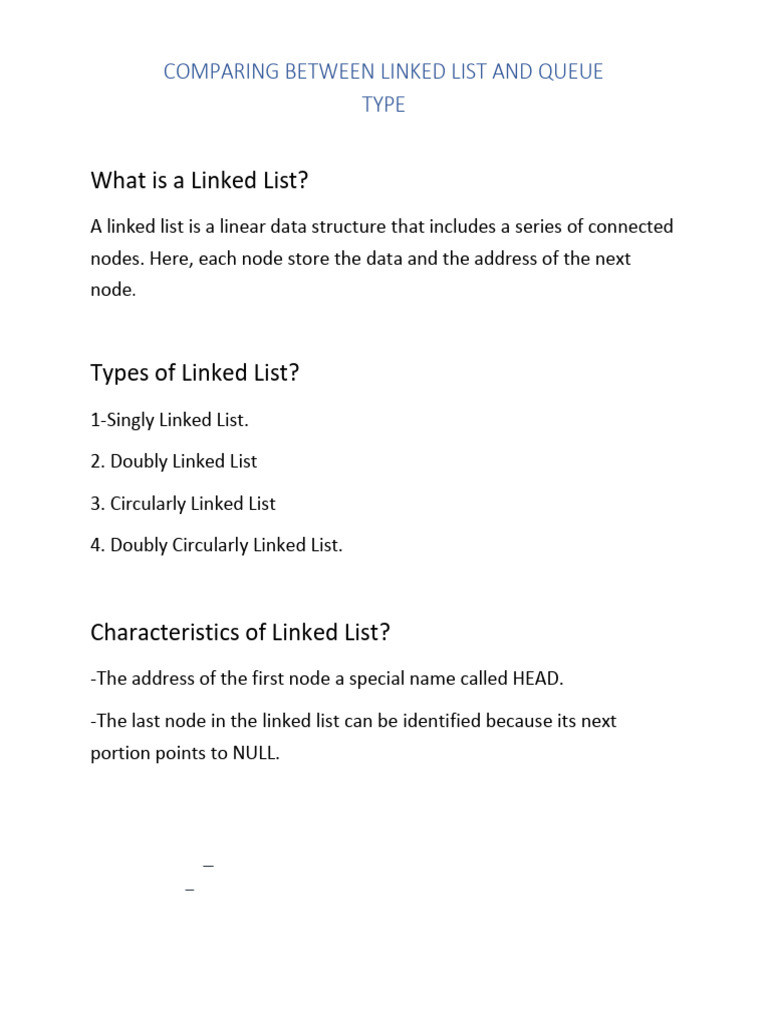 Linked List vs Queue: Key Differences | PDF