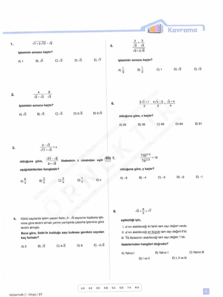 Ei̇s Mat 1-2 | PDF