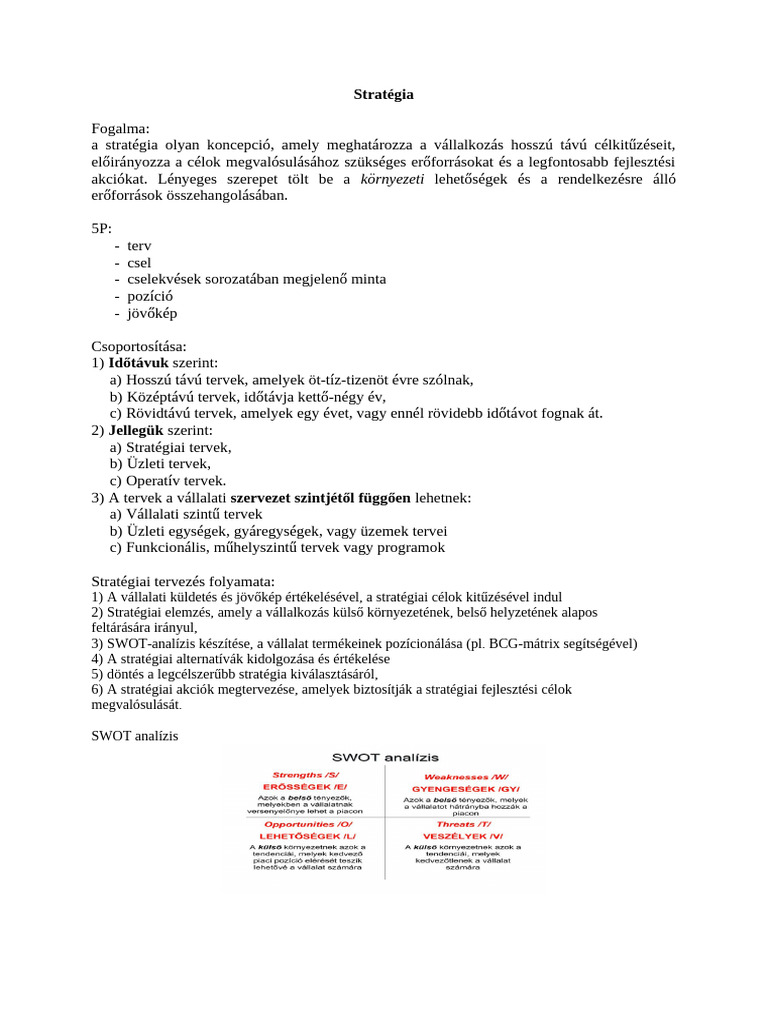 Stratégia | PDF