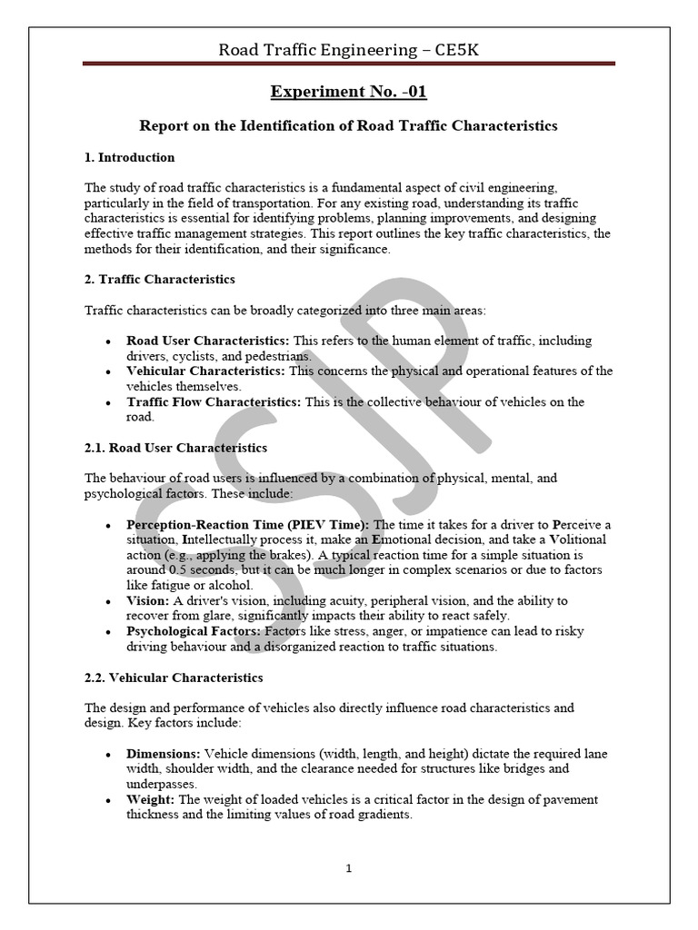 Road Traffic Characteristics Analysis | PDF | Traffic | Road