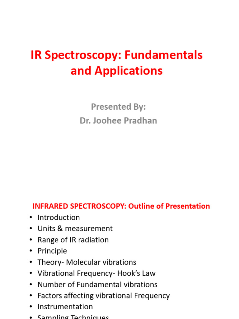 IR Spectroscopy Basics and Uses | PDF