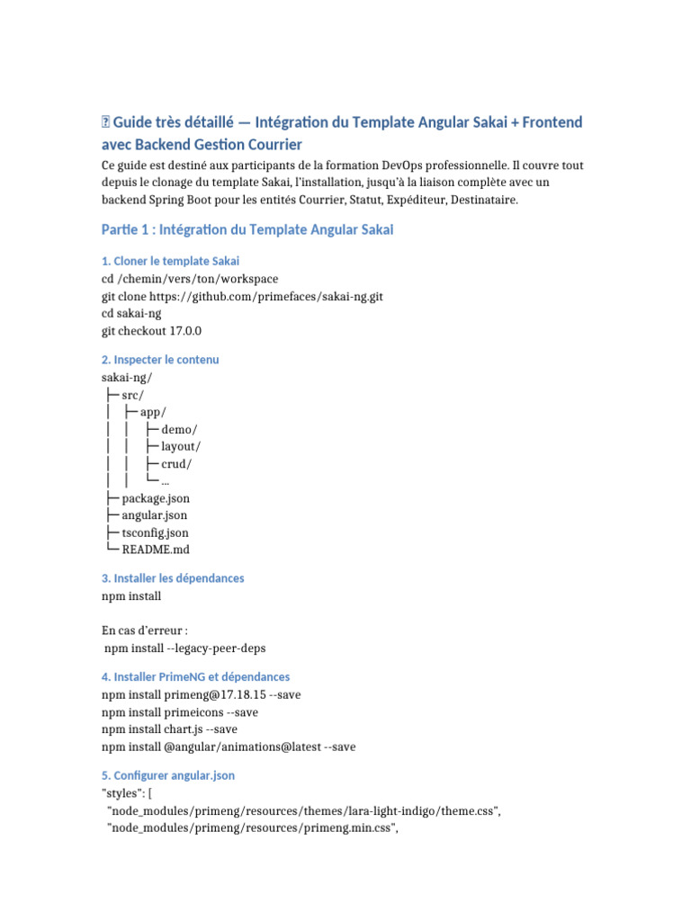 Intégration Angular Sakai et Backend CRUD | PDF | Informatique