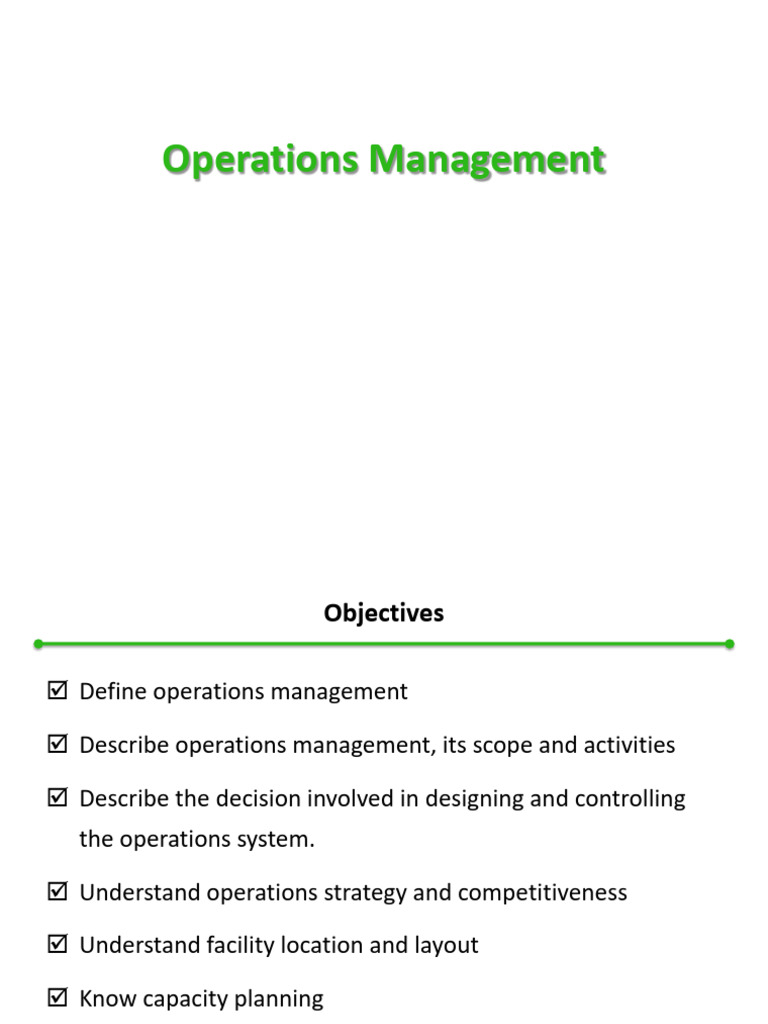 Understanding Operations Management Concepts | PDF | Strategic ...
