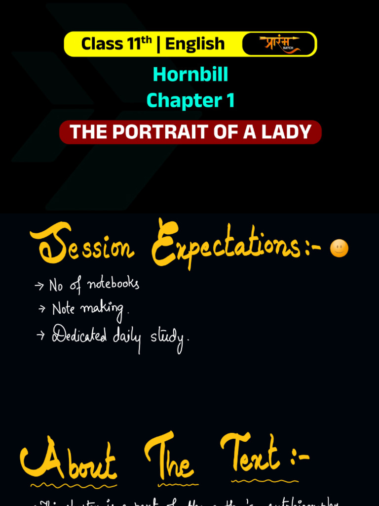 The Portrait of A Lady (Prose) L1 | PDF