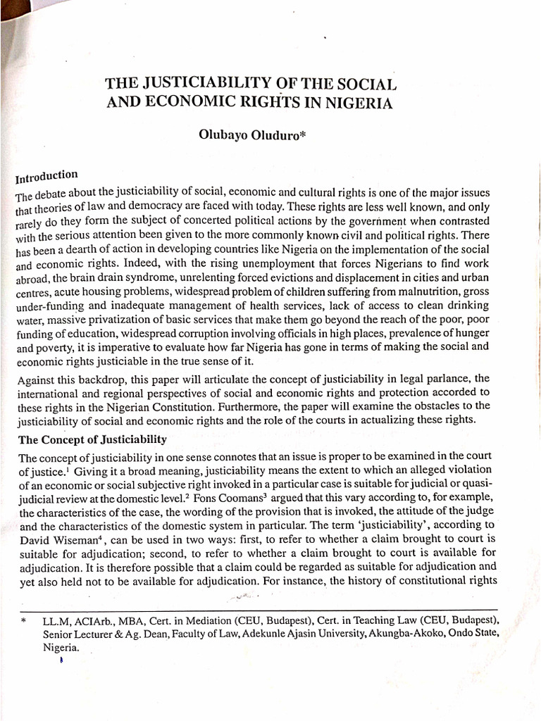 The Justiciability of Chapter 2 | PDF