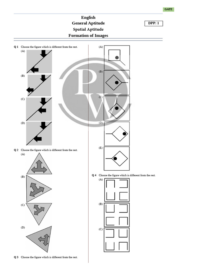 GATE Spatial Aptitude Practice Questions | PDF