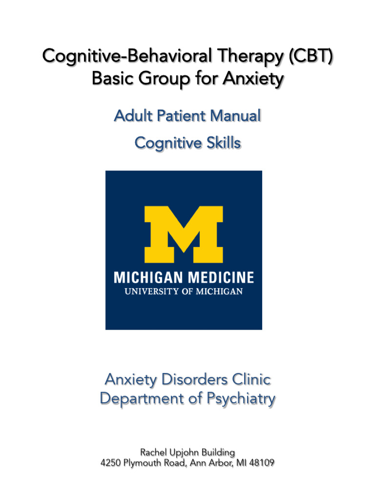 CBT Group Manual for Anxiety Management | PDF | Cognitive Behavioral ...