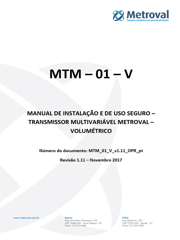 Manual de Instalação Transmissor Metroval | PDF | Fonte de energia ...