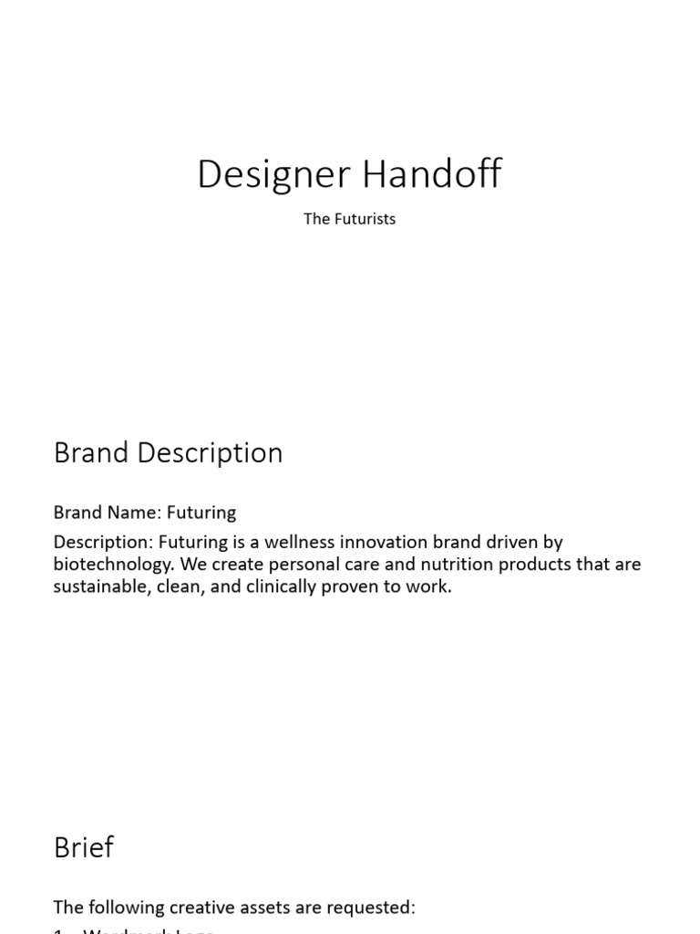 Designer Handoff - Futuring Brand | PDF