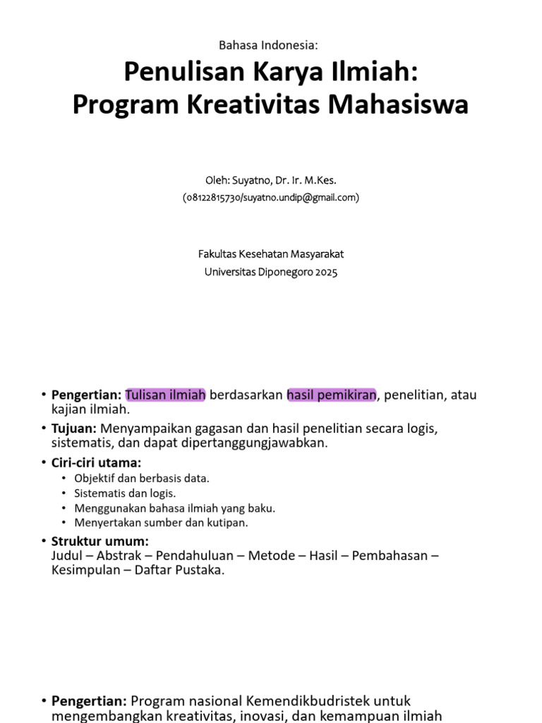Contoh Proposal PKM Mahasiswa | PDF