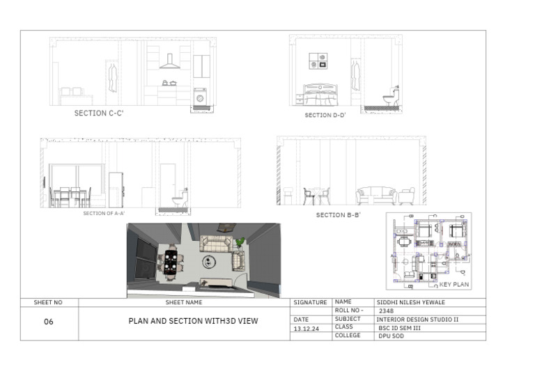 Interior Design Studio II Plans & Sections | PDF