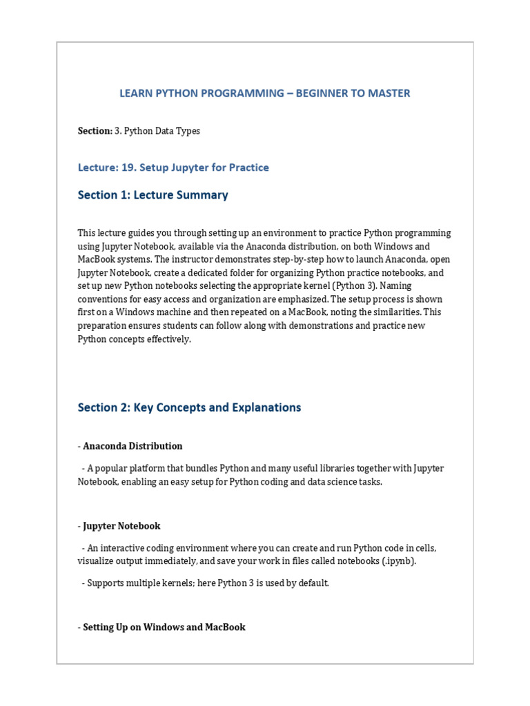 Set Up Jupyter for Python Practice | PDF | Python (Programming Language ...