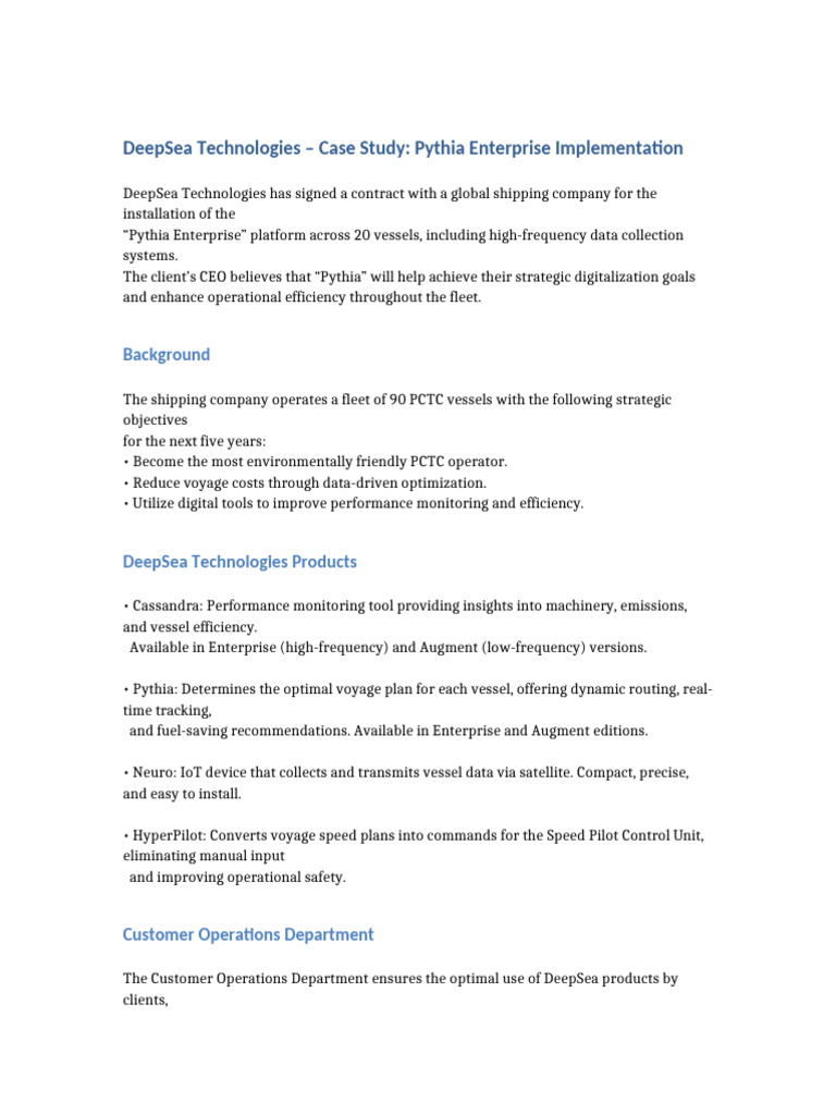 Pythia Enterprise Implementation Case Study | PDF | Internet Of Things ...