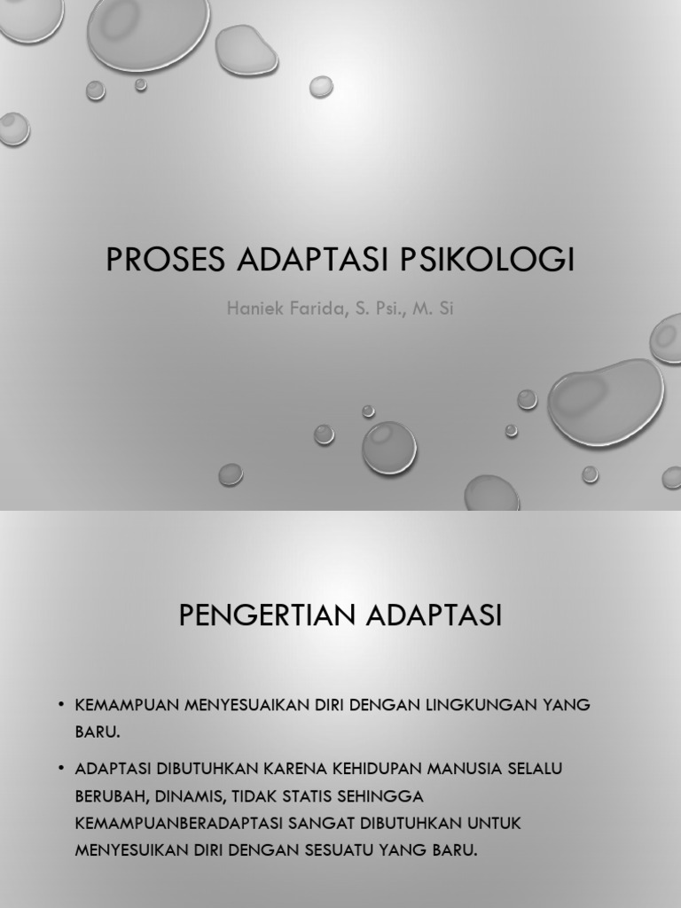 Proses Adaptasi Psikologi Manusia | PDF
