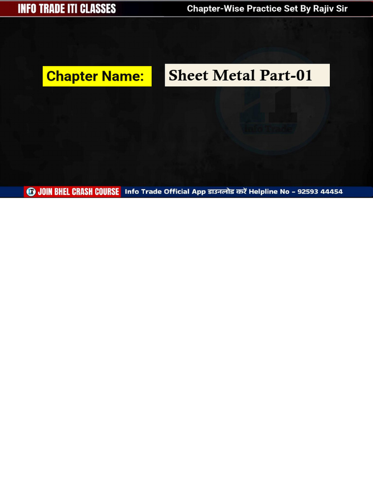 Fitter Machinist Turner Practice Set 3 | PDF | Machinist | Sheet Metal