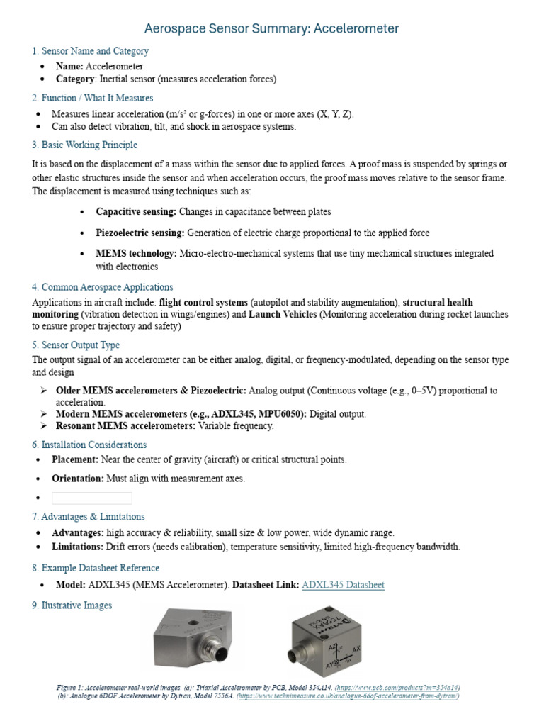 Aerospace Accelerometer and Gyroscope Overview | PDF | Inertial ...