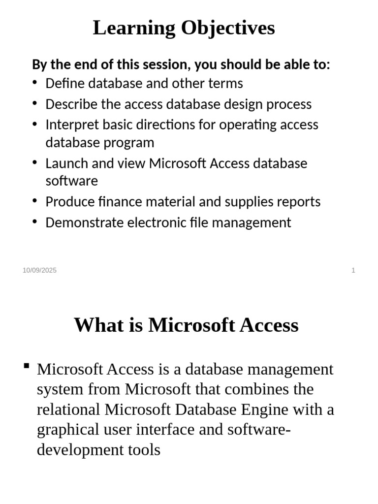 Session 10 - Ms Access | PDF | Databases | Microsoft Access