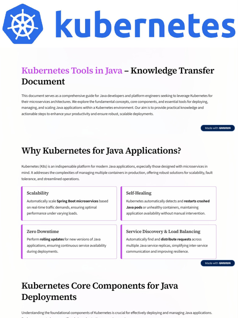 Java Kubernetes Tools Guide for Developers | PDF | Software ...