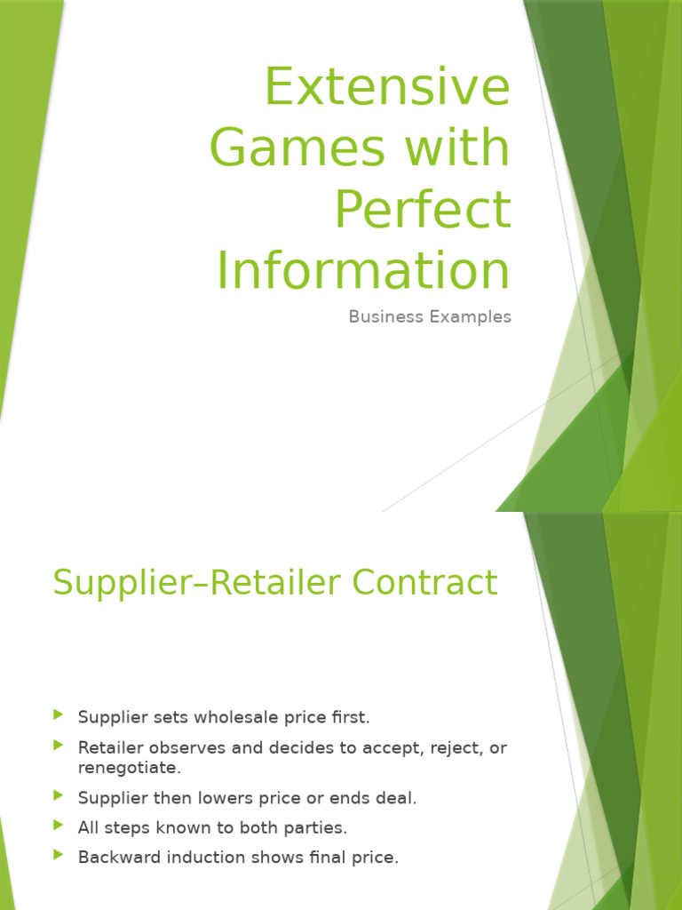 Extensive Games Business Examples | PDF
