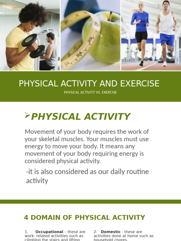 Physical Activity and Exercise 1 1 | PDF | Physical Fitness ...