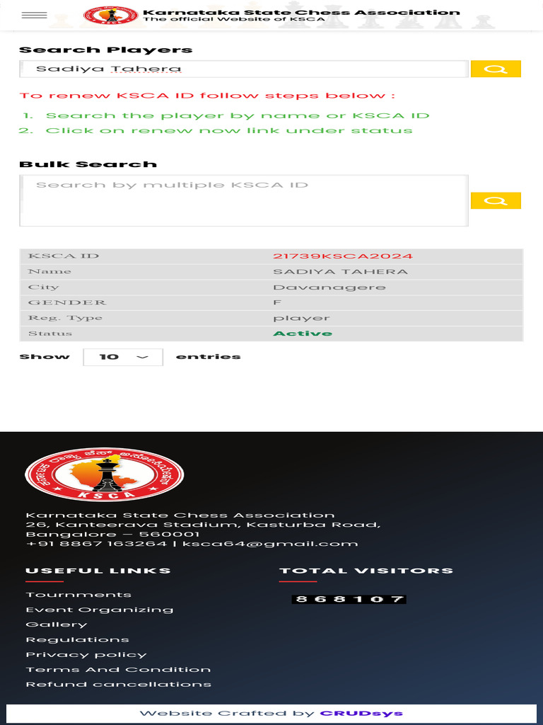 KSCA Player ID Renewal Instructions | PDF