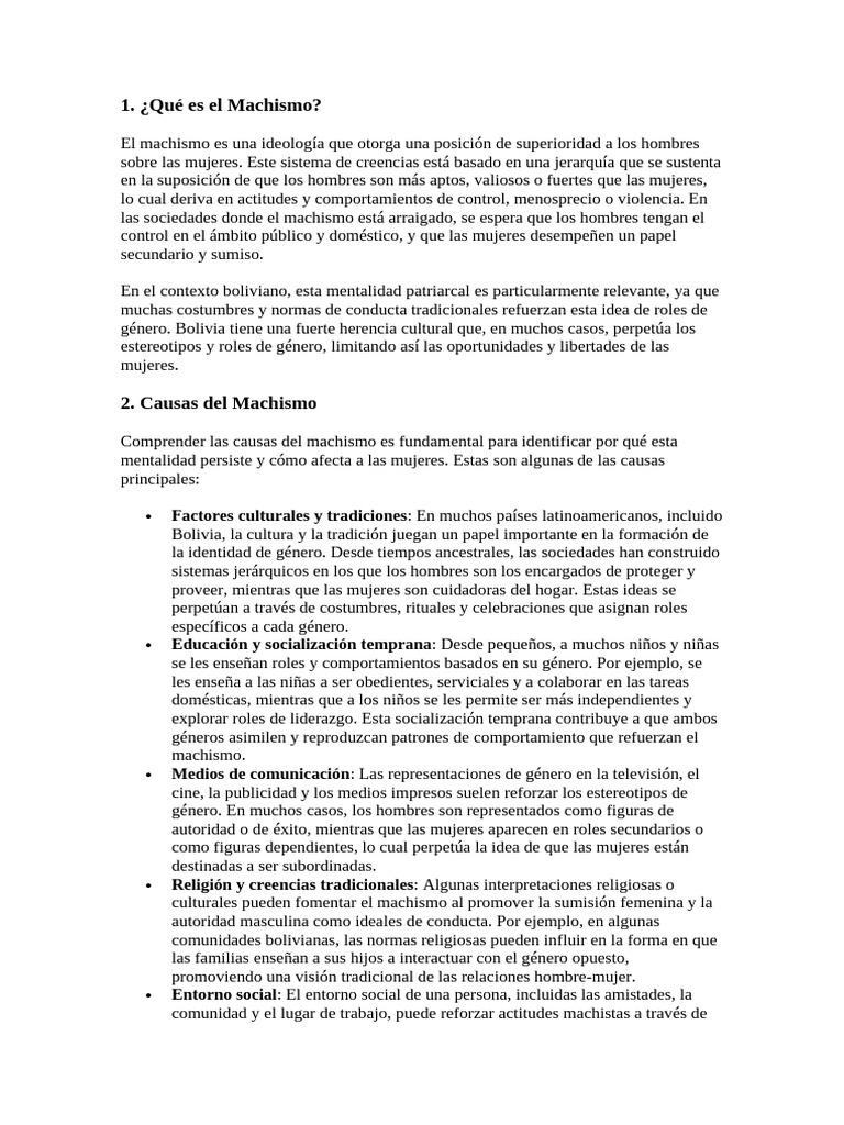 1 Machismo | PDF | Machismo | Mujer