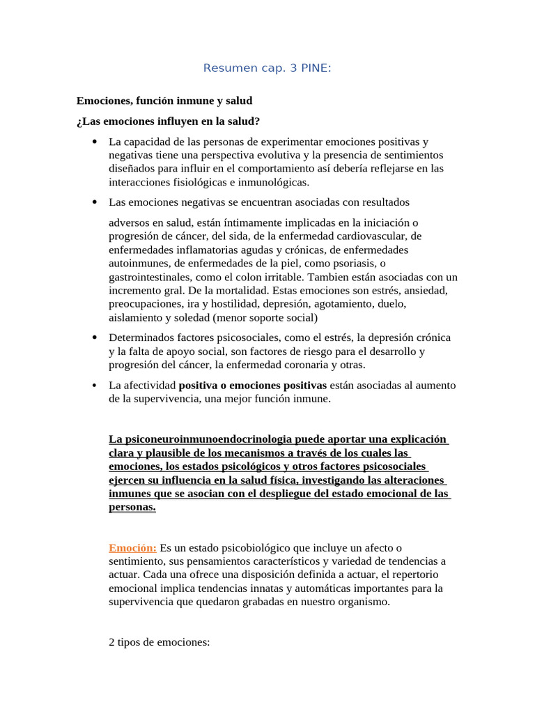 Emociones y su impacto en la salud | PDF | Las emociones | Depresión ...