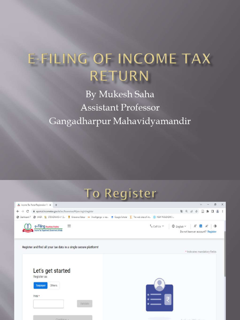 E-Filing of Income Tax Return 4th 6th | PDF