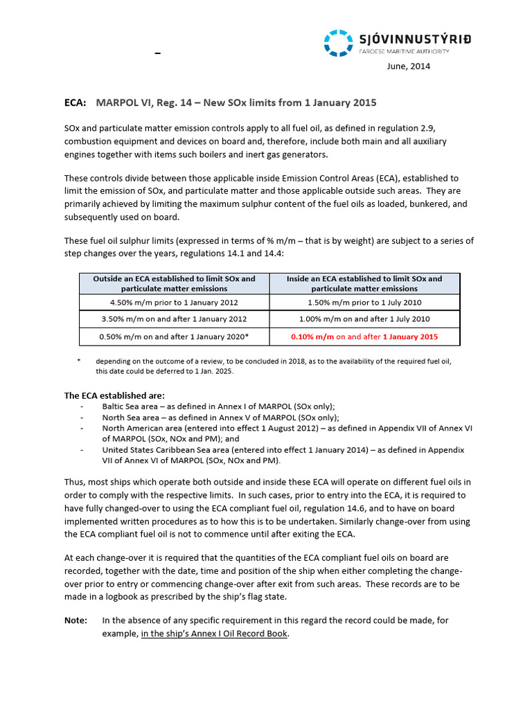 2014 Operational 13 ECA SOx New-Values-1!1!15 | PDF