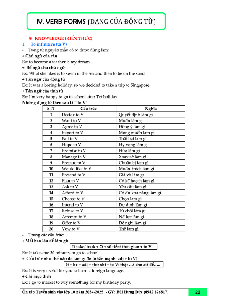 Ving To V Và Tag Questions | PDF