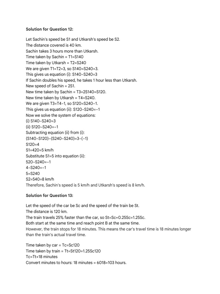 Give Answers From Question No 12 | PDF | Speed | Temporal Rates