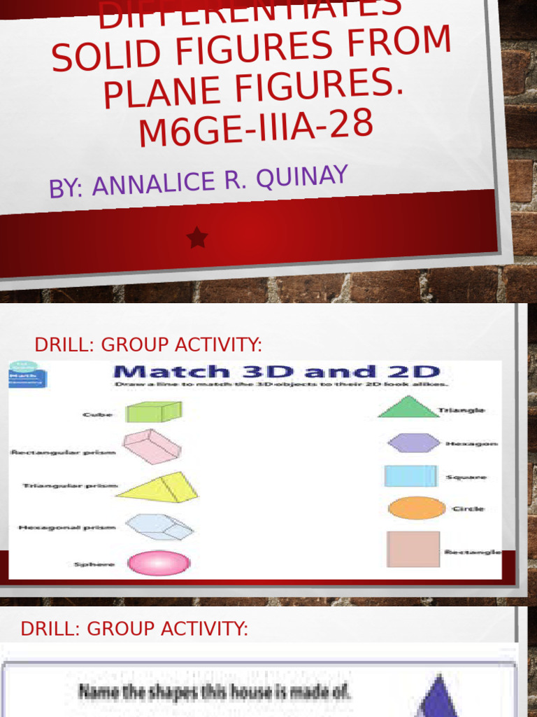 Distinguishing Solid and Plane Figures | PDF | Shape | Length