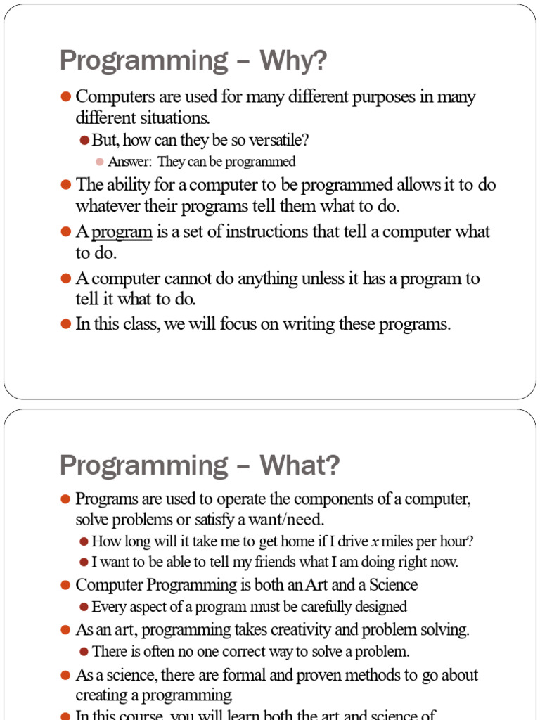 Introduction to Computer Programming Basics | PDF | Computer Data ...