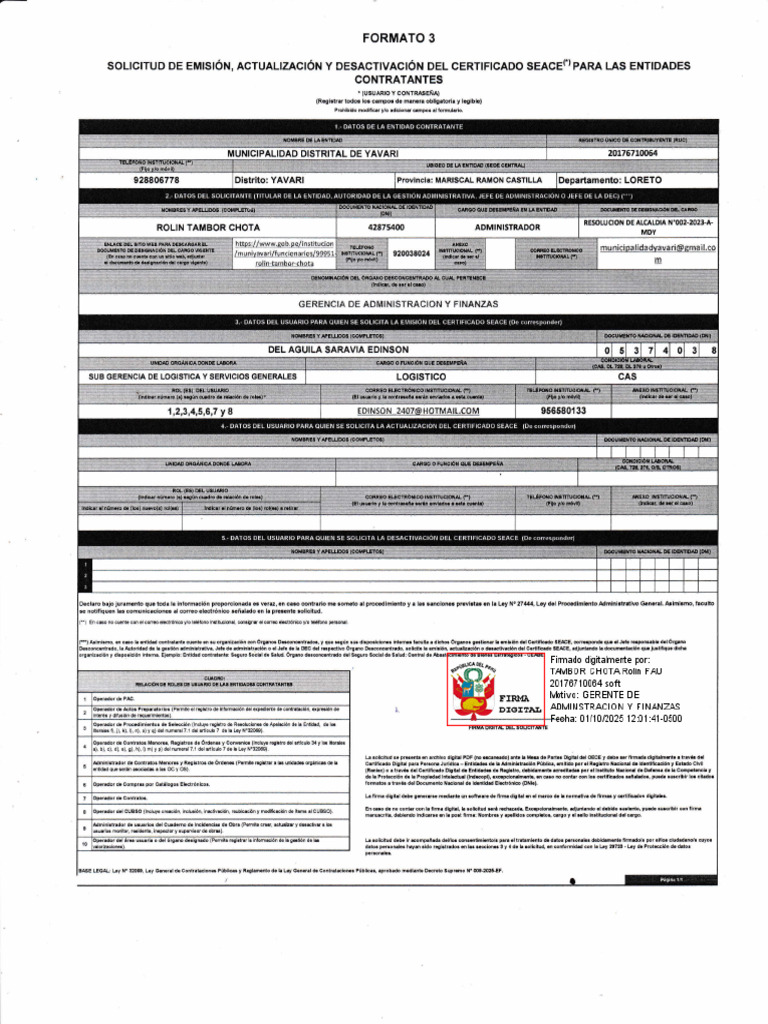 Certificación SEACE: Emisión y Gestión | PDF