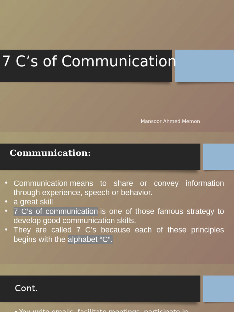 Mastering the 7 C's of Communication | PDF | Communication | Mind