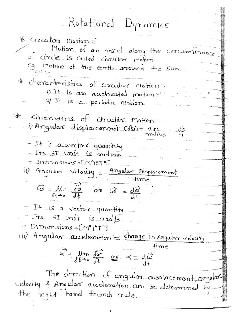 Rotational Dynamics (1) and Magnetic Field Due To Electric Current | PDF