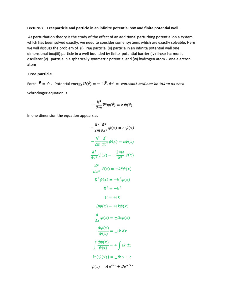 Quantum Lecture 2-Quantum Well | PDF | Physical Sciences | Mathematical ...
